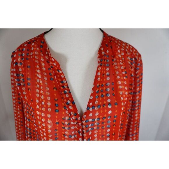Old Navy Women’s Sheer Red Polka Dot Blouse - Size L - Picture 2 of 15